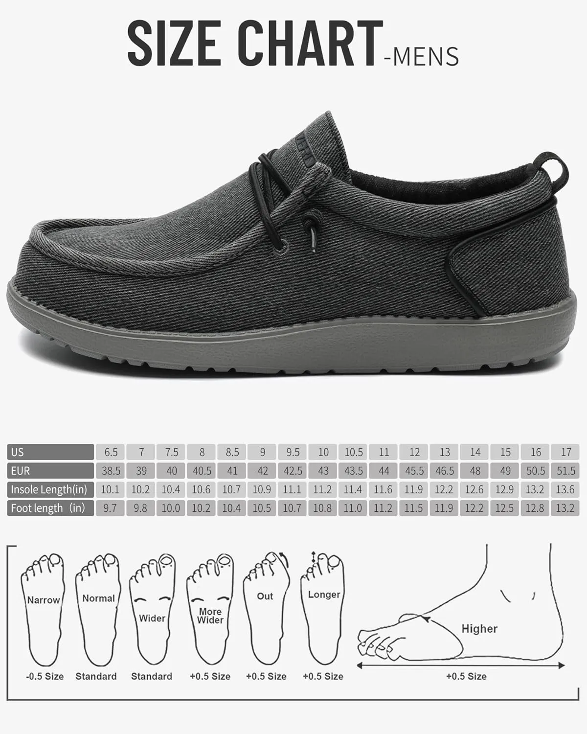 1TAZERO Mens Wide Shoes Casual Slip On Shoes for Men - Men Loafers Wide Comfortable Boat Shoes with Arch Support