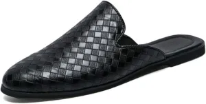 AAGAZA Slippers Men Casual Slippers British Wind Baotou Half Drag Leather Men Shoes Breathable Slip on Lazy Loafers Men's Plus Size Men's Slippers /1021 (Color : Preto, Size : 45 EU)