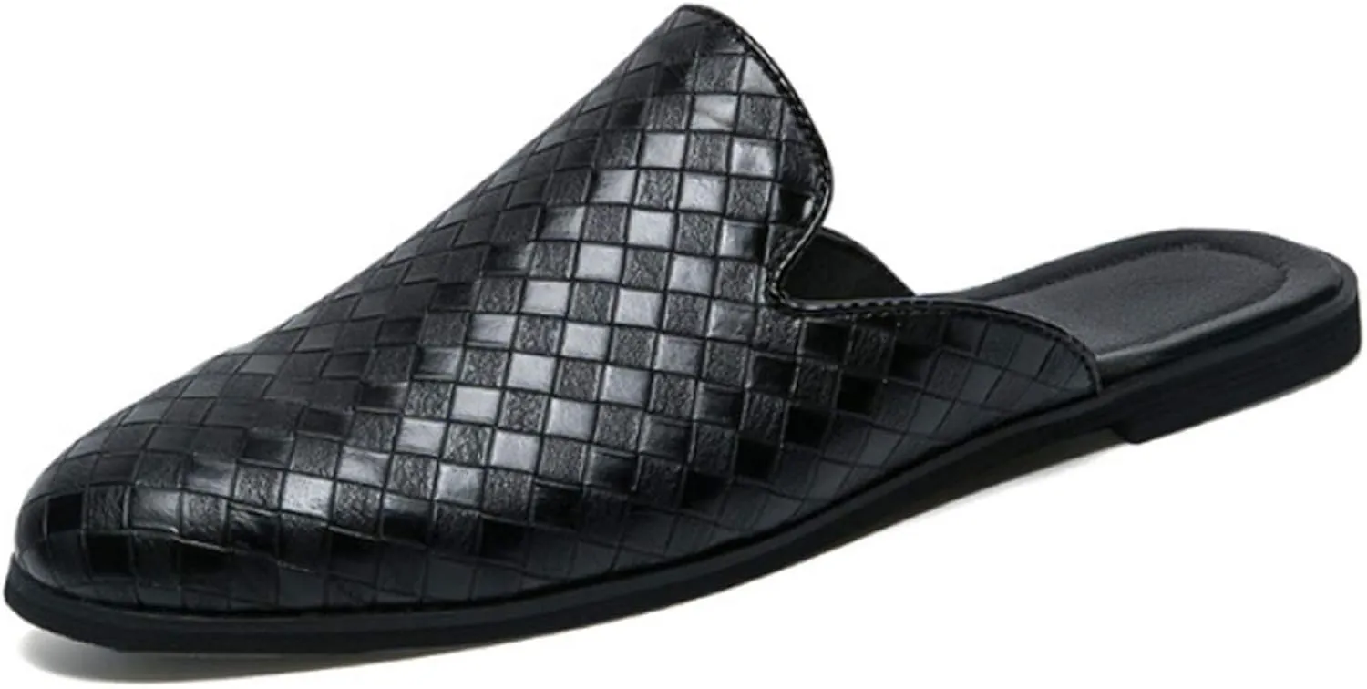 AAGAZA Slippers Men Casual Slippers British Wind Baotou Half Drag Leather Men Shoes Breathable Slip on Lazy Loafers Men's Plus Size Men's Slippers /1021 (Color : Preto, Size : 46 EU)