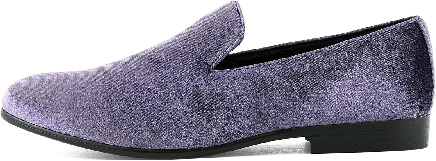 Amali Fishman Men’s Dress Shoes Plush Velvet with a Quilted Design Slip-on Driver Shoes for Men Velvet Loafers The Original Smoking Men Tuxedo Slipper Shoes
