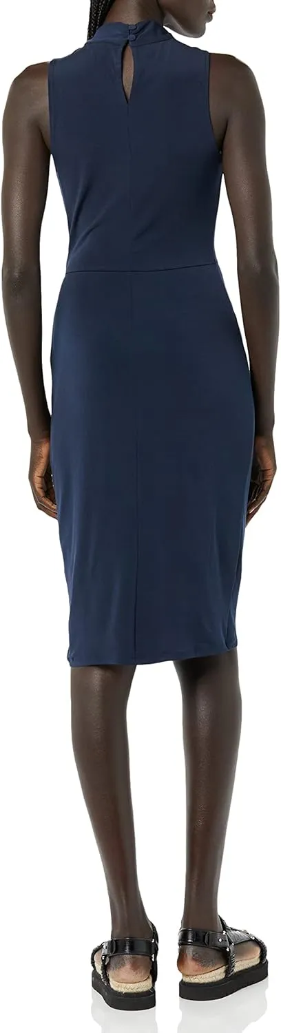 Amazon Essentials Women's Sleeveless Crossover Twist Neck Faux Wrap Dress