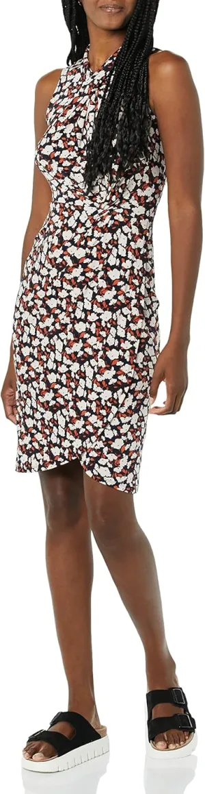 Amazon Essentials Women's Sleeveless Crossover Twist Neck Faux Wrap Dress
