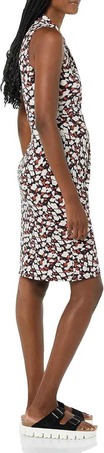 Amazon Essentials Women's Sleeveless Crossover Twist Neck Faux Wrap Dress