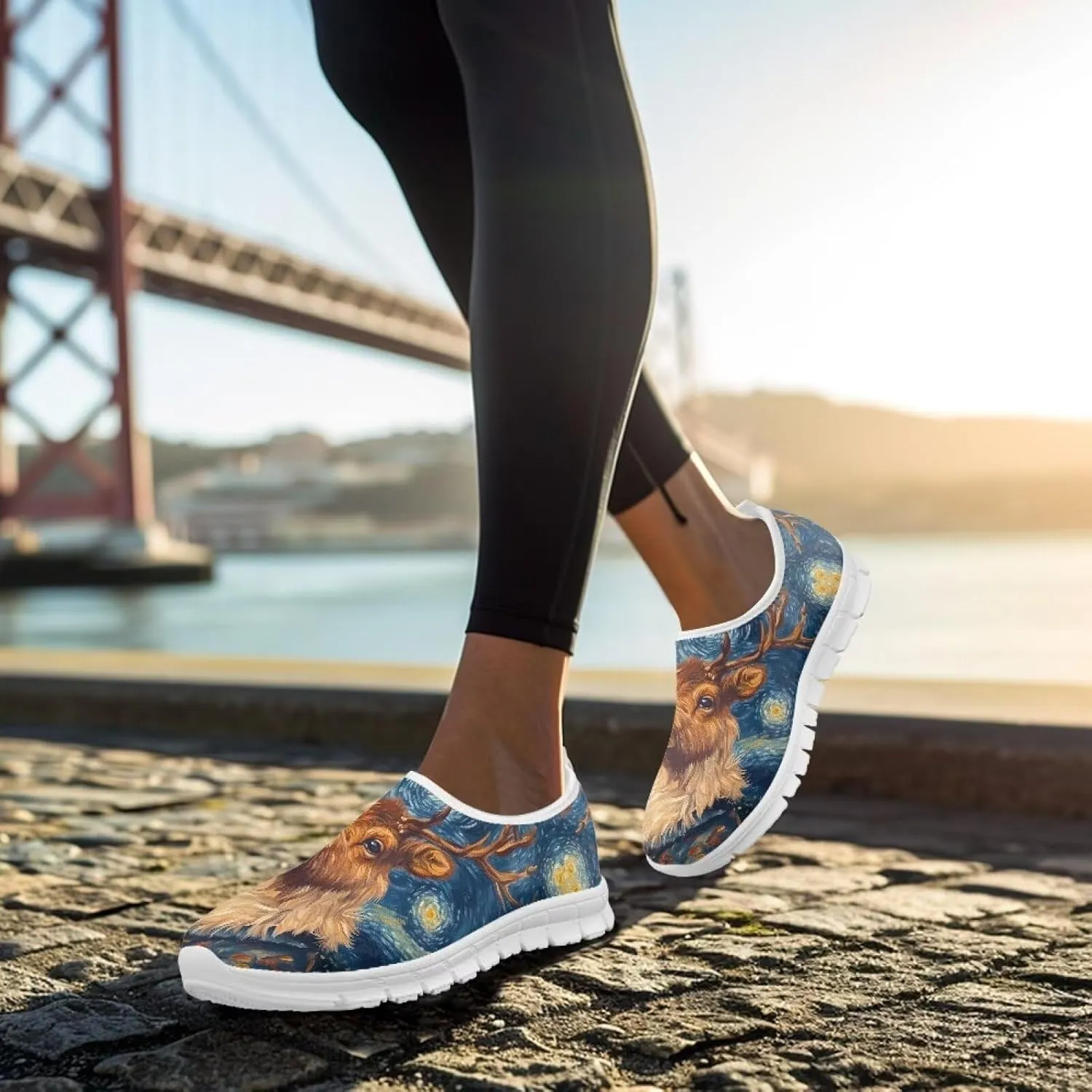 Animals Sneakers for Women Slip On Casual Breathable Lightweight Low Top Running Sneakers for Womens US 5.5-11.5