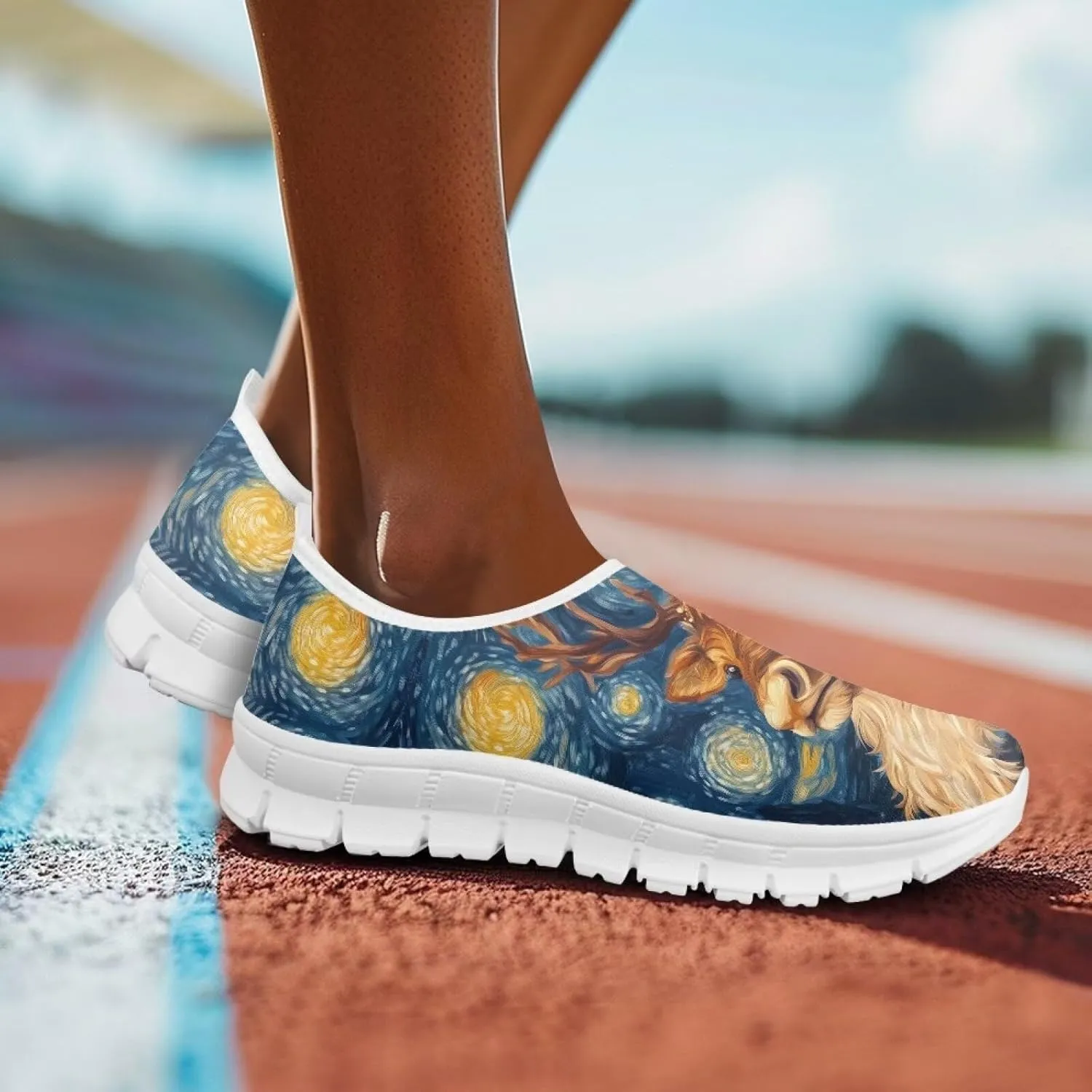 Animals Sneakers for Women Slip On Casual Breathable Lightweight Low Top Running Sneakers for Womens US 5.5-11.5