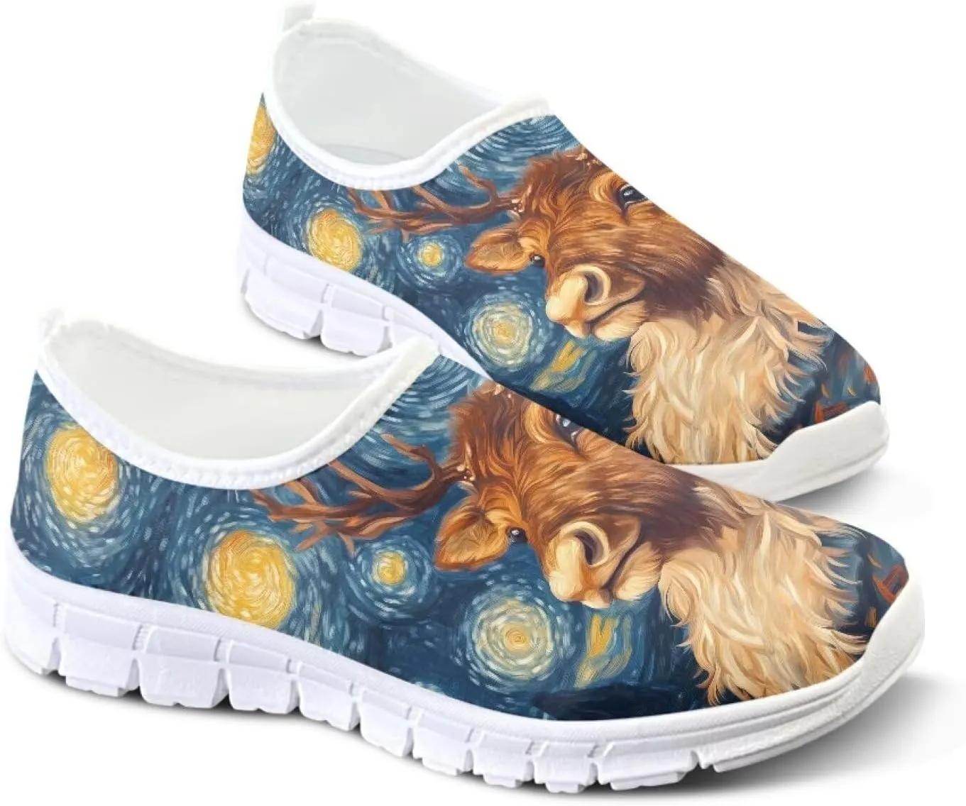 Animals Sneakers for Women Slip On Casual Breathable Lightweight Low Top Running Sneakers for Womens US 5.5-11.5