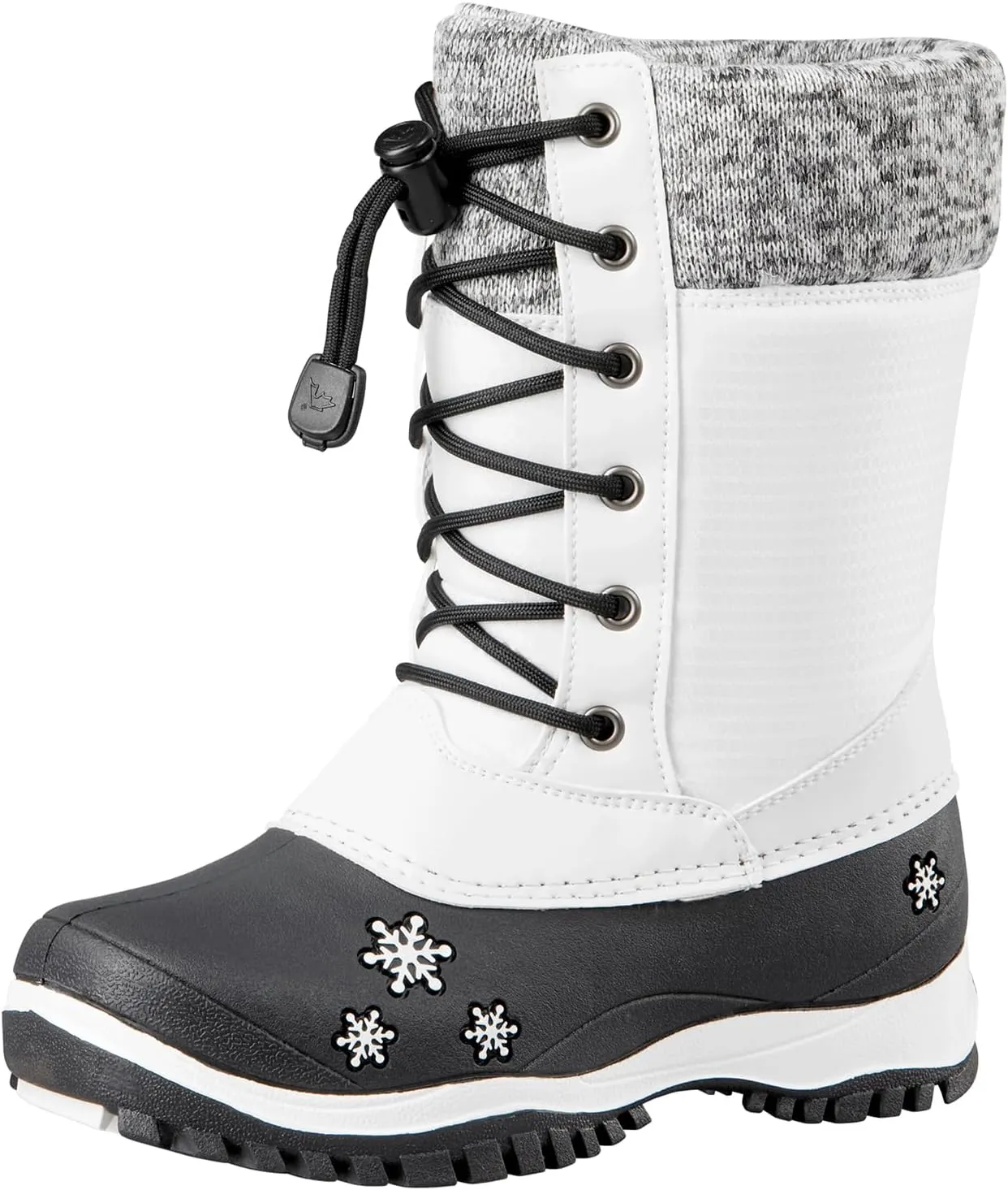Baffin Unisex Kids' Junior AVERY Waterproof Insulated Comfort-Fit Multi-Layer Mid-Calf Lace-Up Snow Boots, Arctic Rubber Base