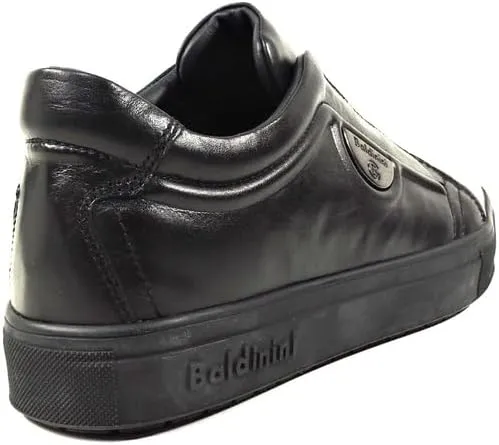 Baldinini Men's Black Leather Fashion Sneakers with Velcro Strap