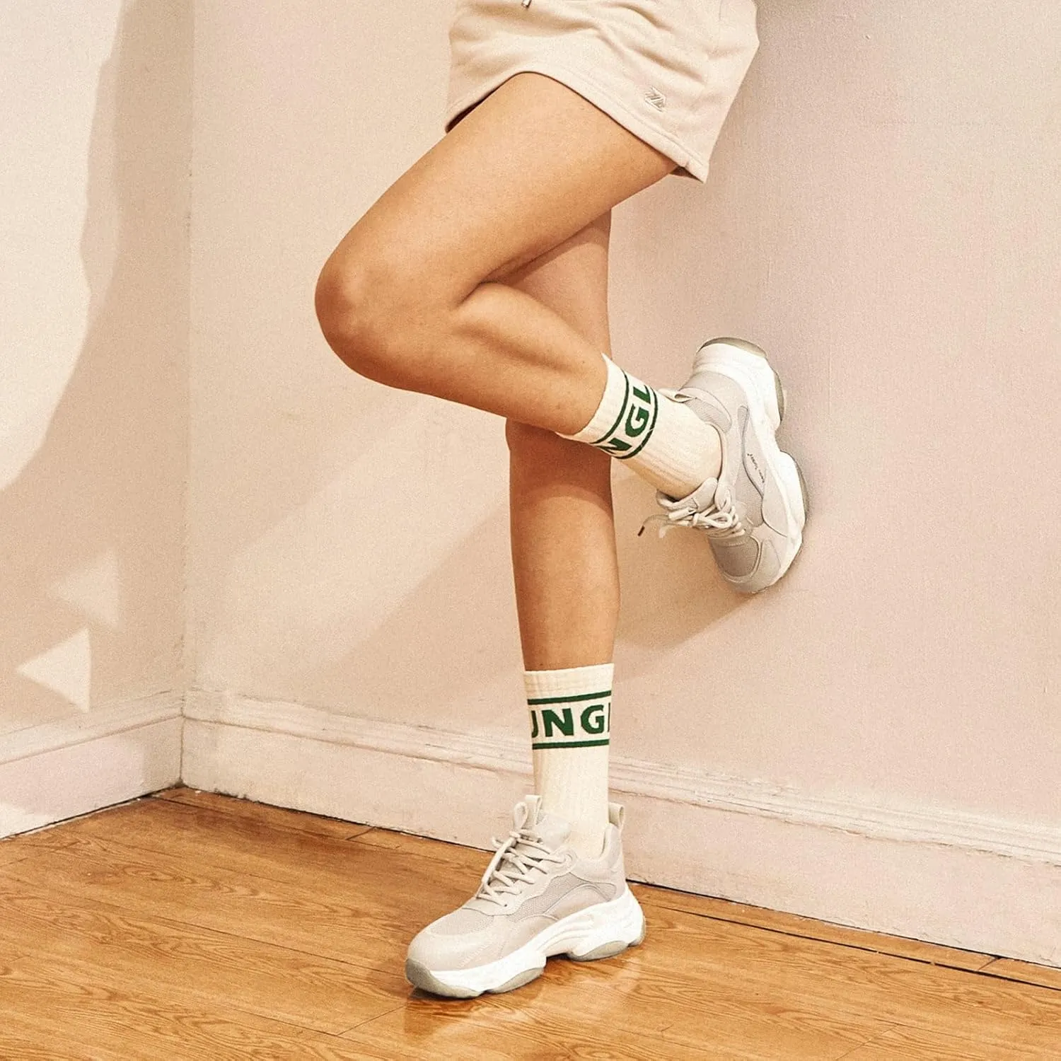 BEAU TODAY Chunky Sneakers for Women, Womens Fashion Sneakers, Lace Up Platform Comfortable Leather Casual Dad Shoes