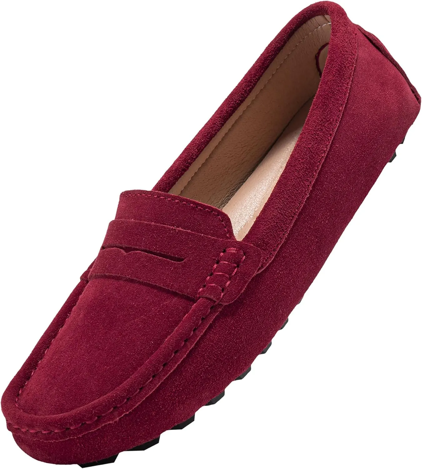 BEAUSEEN Women's Genuine Leather Penny Loafers Classic Driving Moccasins Casual Slip On Comfort Women Loafer Shoes