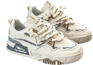 Big Size Men's Fashion Streetwear Thick-Soled Skateboarding Sneakers - Comfortable Non-Slip Durable Lace-Up Design - Ideal for Outdoor Activities