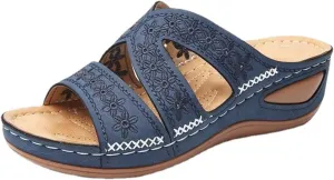 Blisscomfy Arch Support Wide Toe Box Open Toe Sandals,Damping Sole Upgradation Stretch Lightweight Sandals
