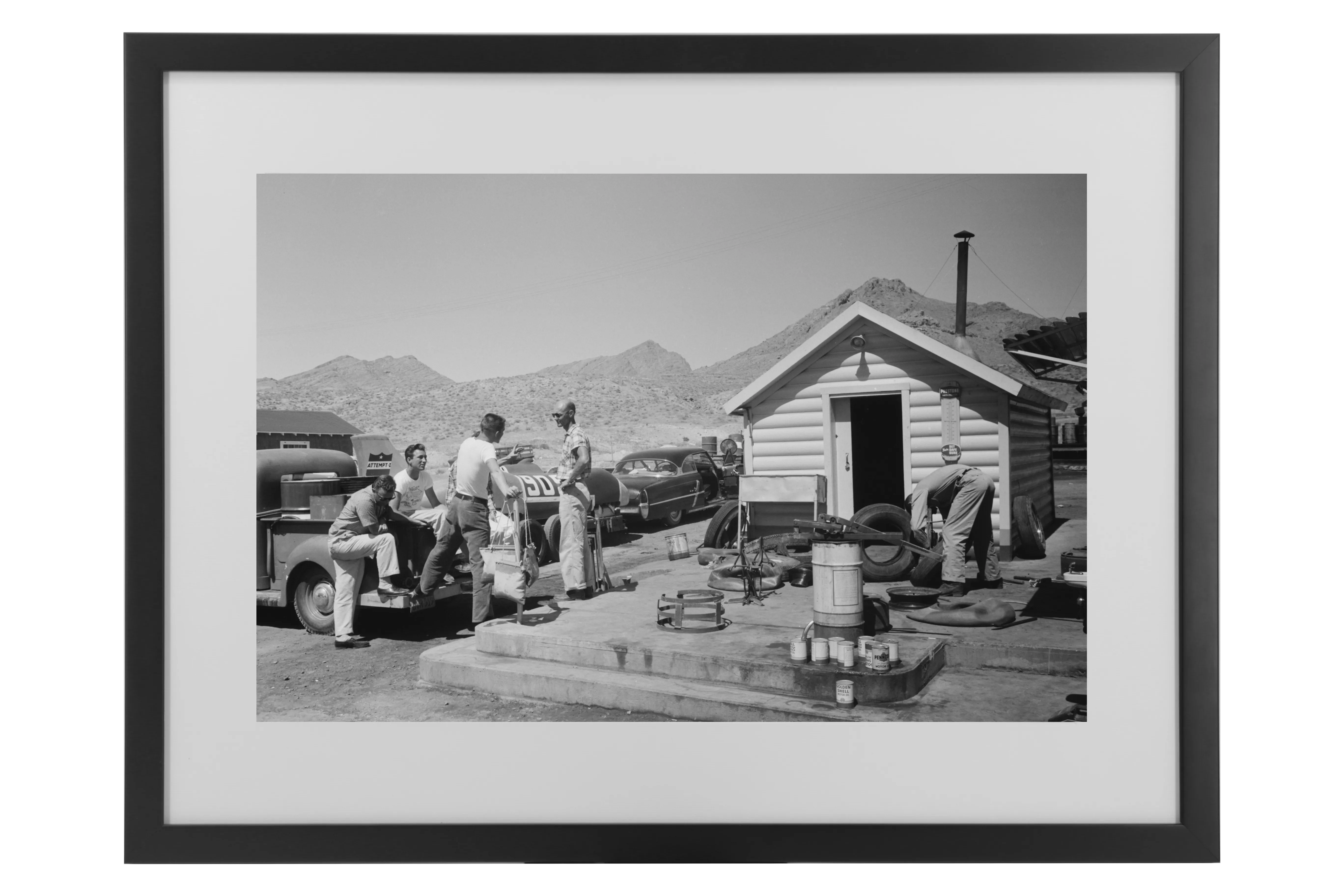 Bonneville Salt Flats 1957 Framed Car Artwork Matted Print