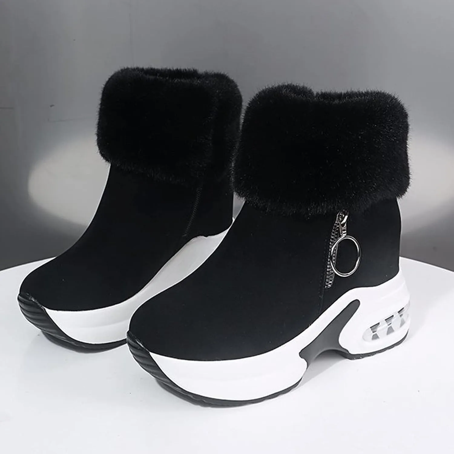 Boots Men Zipper Thermal Breathable Fashion Casual Women's Slip-on Shoes Wedges Boots women's boots Trendy Slippers