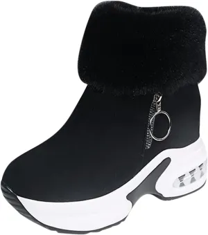 Boots Men Zipper Thermal Breathable Fashion Casual Women's Slip-on Shoes Wedges Boots women's boots Trendy Slippers
