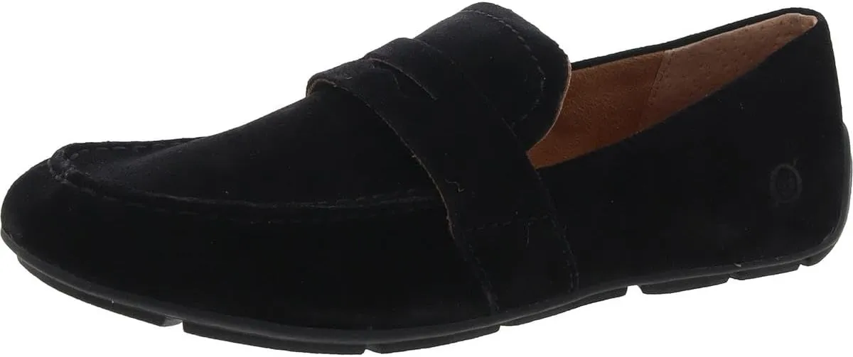 BORN Womens Melinda Cushioned Footbed Faux Suede Loafers