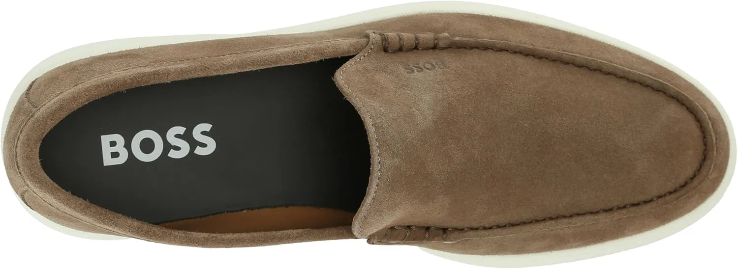 BOSS Men's Smooth Suede Sneaker Sole Loafers