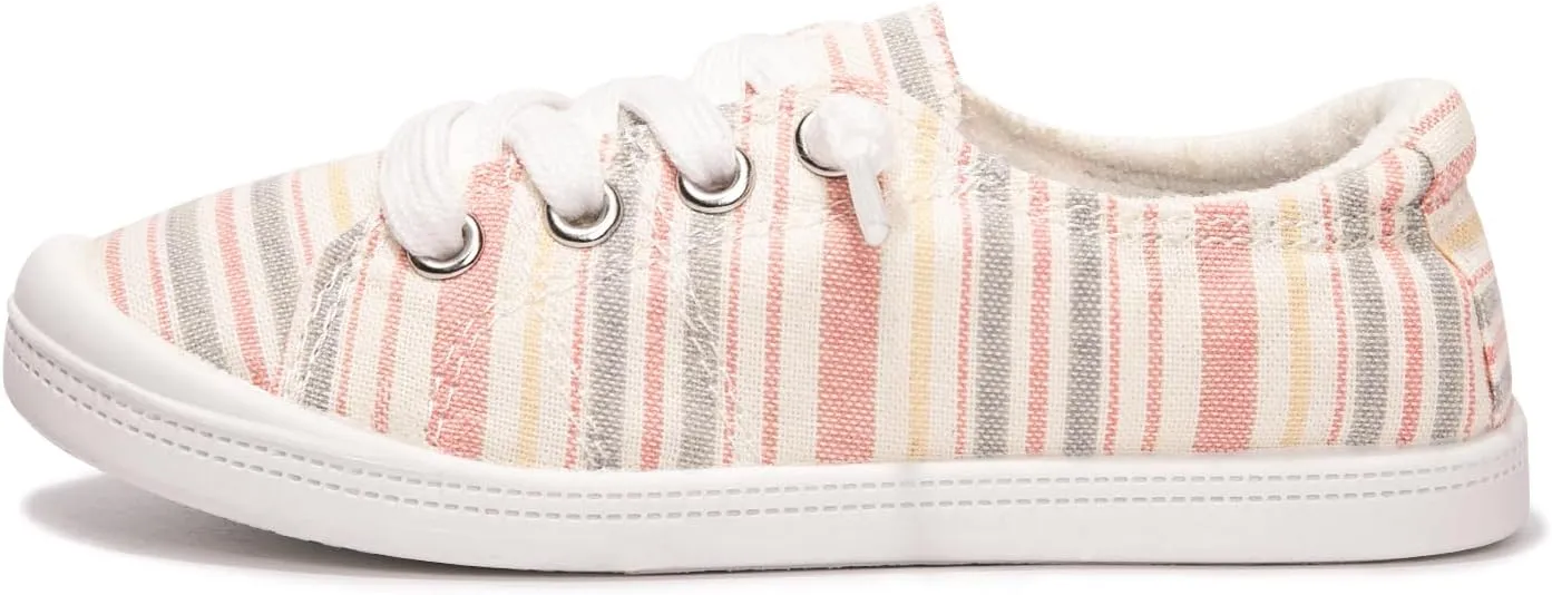 Boy and Girl Slip on Canvas Sneaker, Kids Low Top Casual Fashion Shoes, Comfy Lace up Walking Shoes