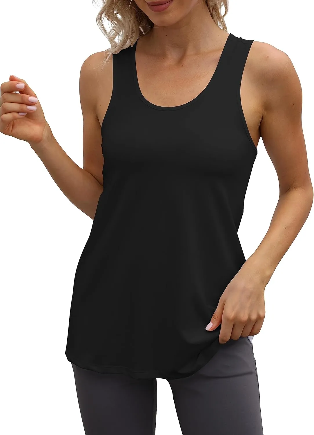 Cakulo Womens Workout Athletic Tank Tops Loose Gym Yoga Racerback Sleeveless Running Sports Shirts Tops