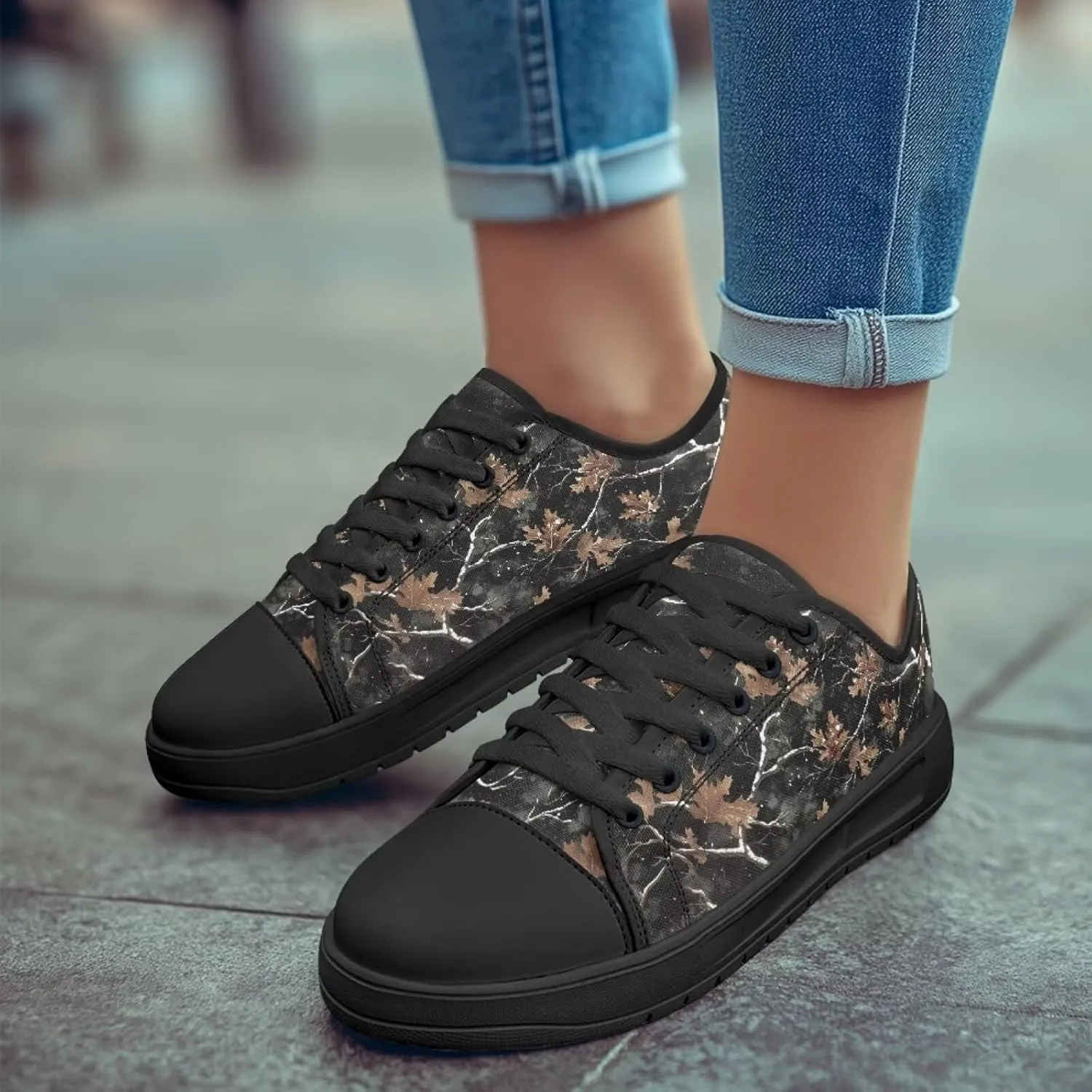 Canvar Shoes for Women Men Lace up Low Top Platform Sneakers for Walking Hiking Running