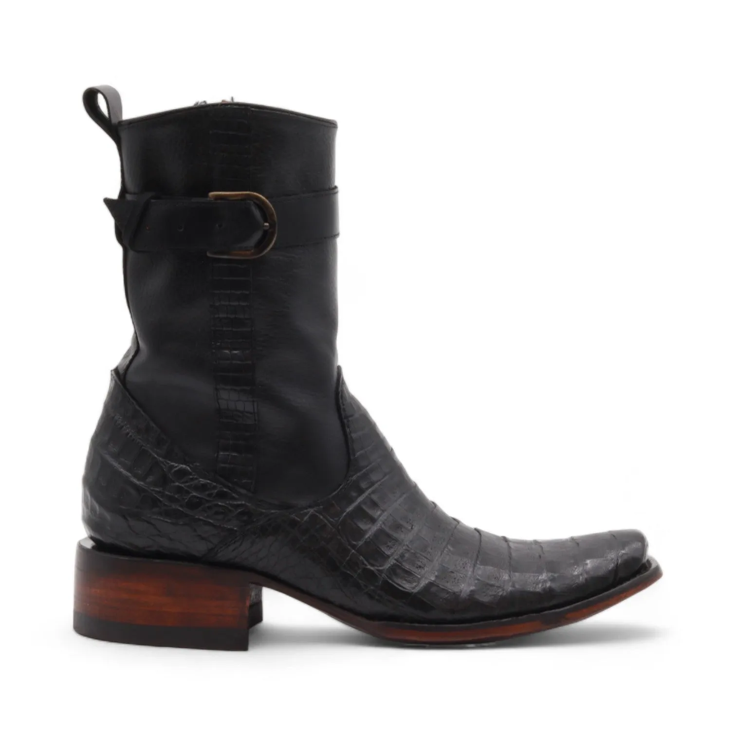 Caspian Men's Black Coco Exotic Leather Boots