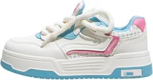 Chunky Platform Sneakers for Women Low-top Patchwork Skate Shoes Sport, Travel Casual Walking for Students