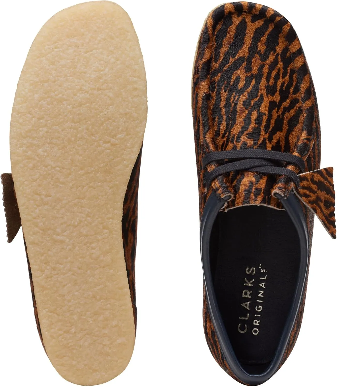 Clarks Womens Wallabee Calf Hair Slip On Loafers