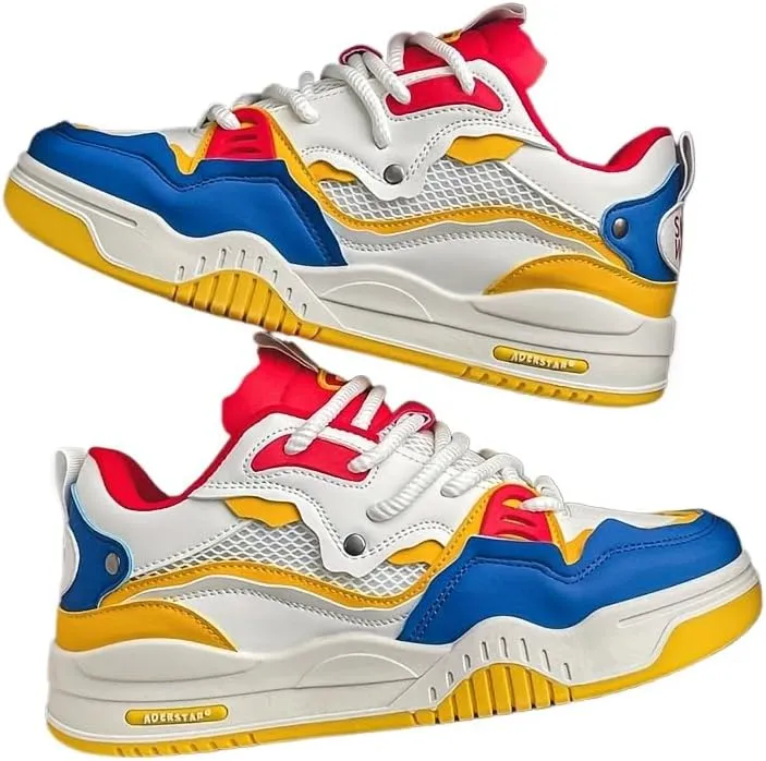 Comfy Street Skate Shoes - Non-Slip, Breathable, Lace-Up, Casual Sneakers with Soft Insoles for Men's Outdoor Activities, Hiking, and Daily Wear