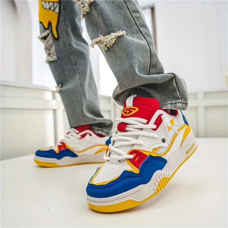 Comfy Street Skate Shoes - Non-Slip, Breathable, Lace-Up, Casual Sneakers with Soft Insoles for Men's Outdoor Activities, Hiking, and Daily Wear