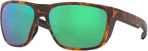 Costa del Mar Mens Ferg Square Sunglasses, Matte Tortoise/Green Mirrored Polarized-580G, 59 mm
