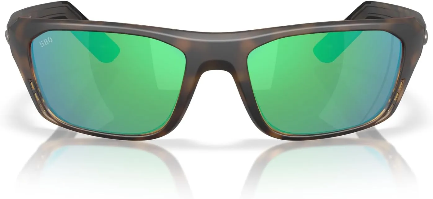 Costa Del Mar Whitetip Pro Sunglasses, Matte Tortoise/Green Mirrored Polarized 580G, 57 mm