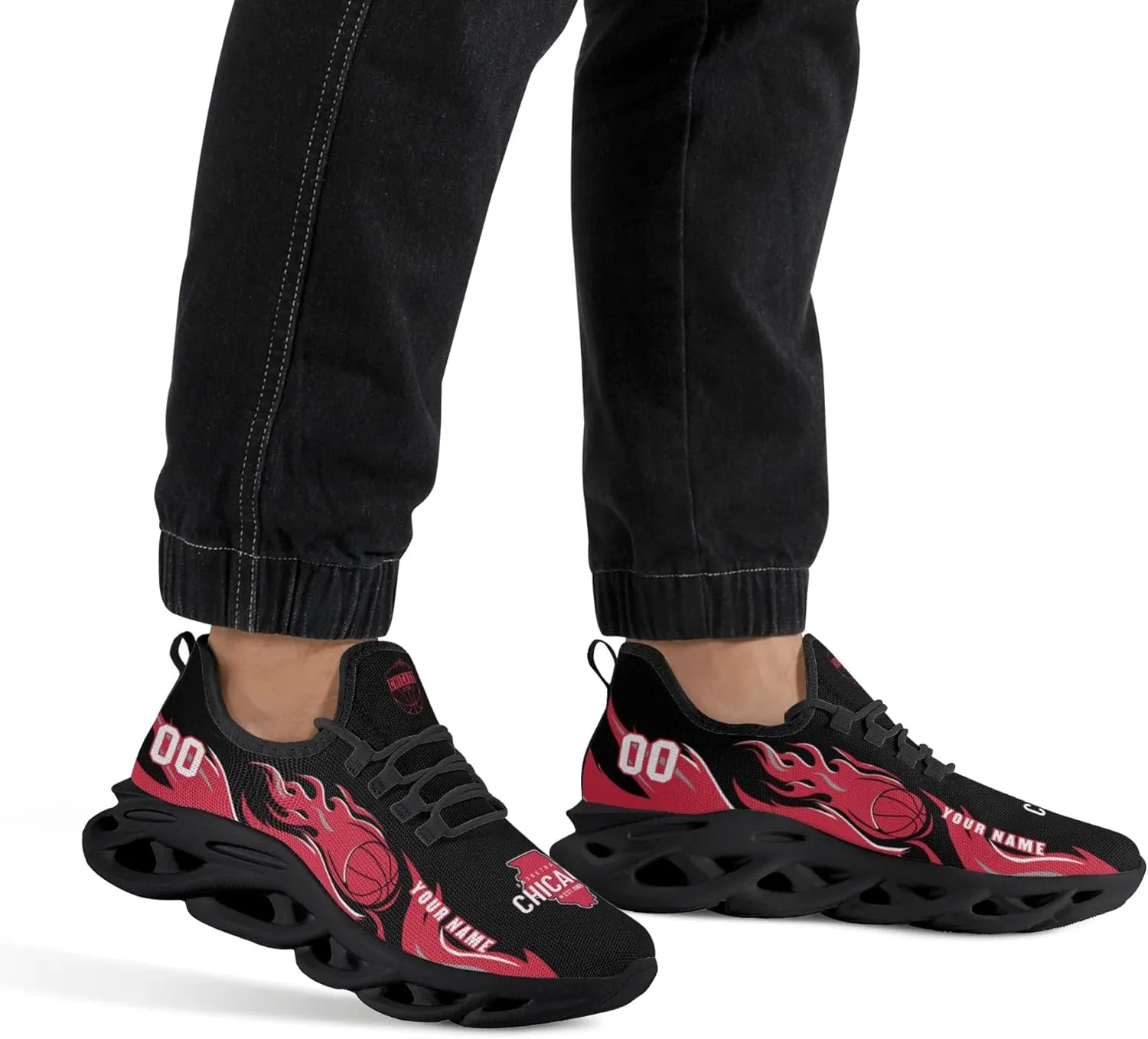 Custom Basketball Flex Control Sneakers Personalized Fan Men's Breathable Name Number Gift Workout Athletic Gym Slip-on Shoes
