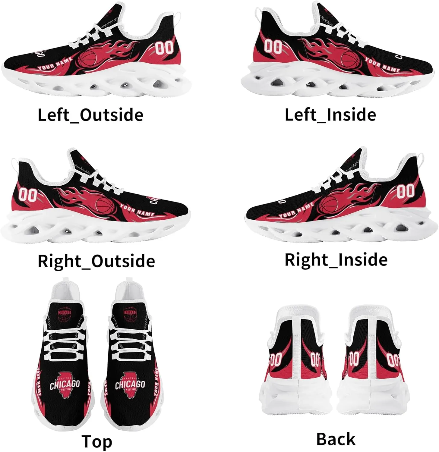 Custom Basketball Flex Control Sneakers Personalized Fan Men's Breathable Name Number Gift Workout Athletic Gym Slip-on Shoes