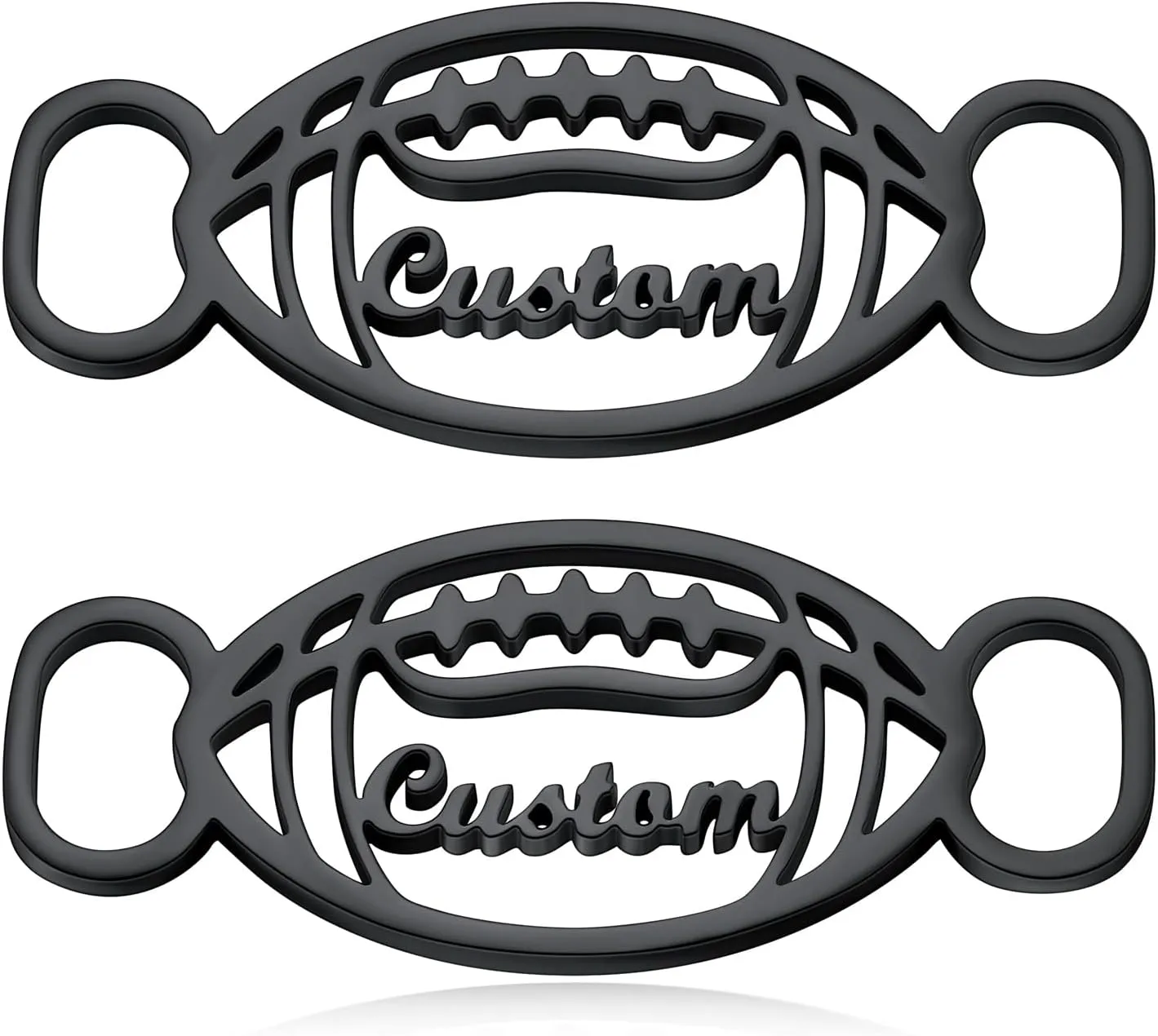 Custom4U Personalized Shoe Buckle 2Pcs Gold/Black/Stainless Steel Decorations Shoelace Charm Nameplate/Monogram Initials Charms for Shoe Sneakers Accessory Gift for Men Women