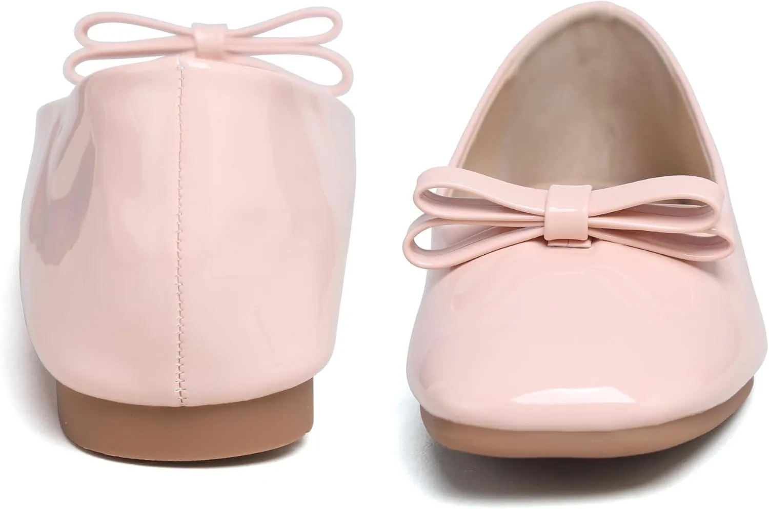 Dear Time Women's Casual Foldable Ballet Flats Square Toe Ballerina Flats Shoes Comfortable