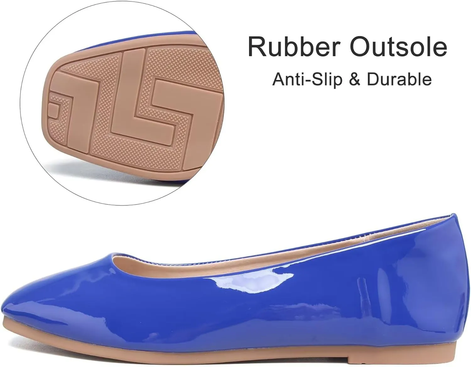 Dear Time Women's Casual Foldable Ballet Flats Square Toe Ballerina Flats Shoes Comfortable