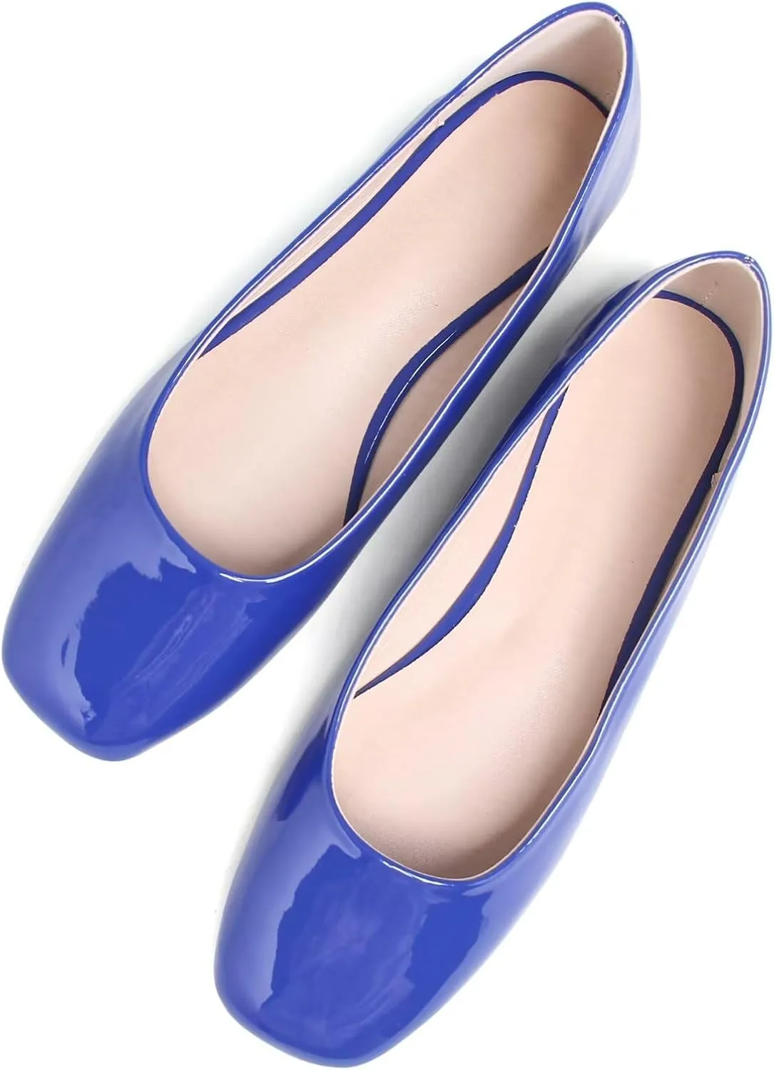 Dear Time Women's Casual Foldable Ballet Flats Square Toe Ballerina Flats Shoes Comfortable