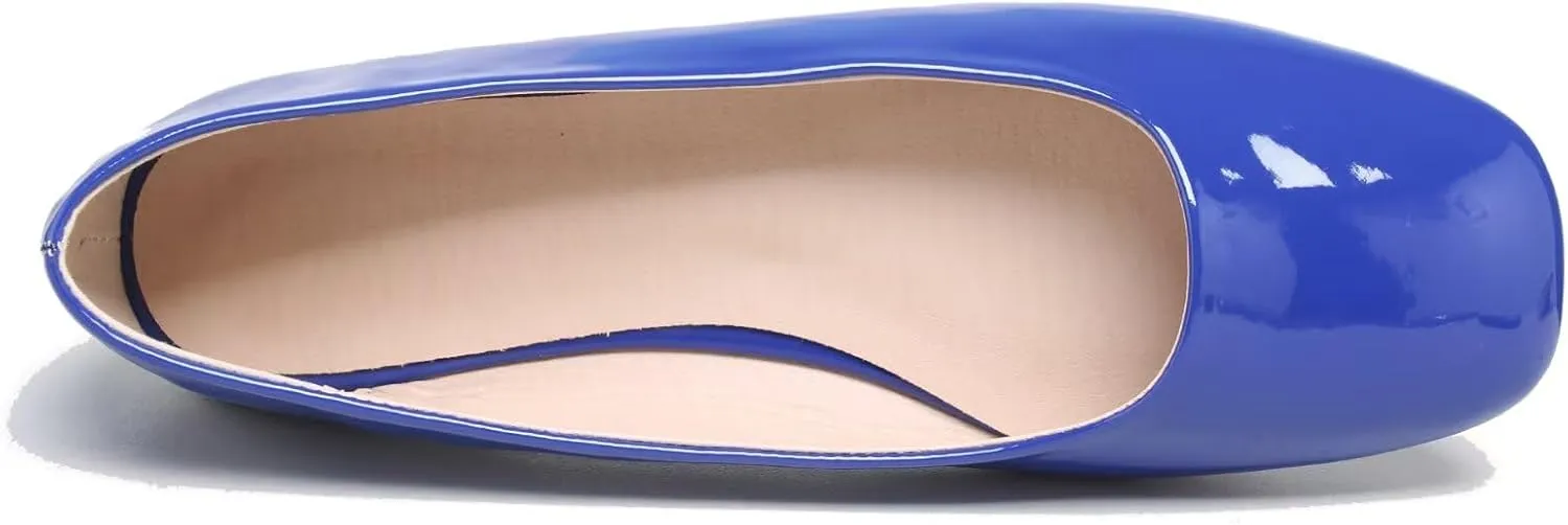 Dear Time Women's Casual Foldable Ballet Flats Square Toe Ballerina Flats Shoes Comfortable