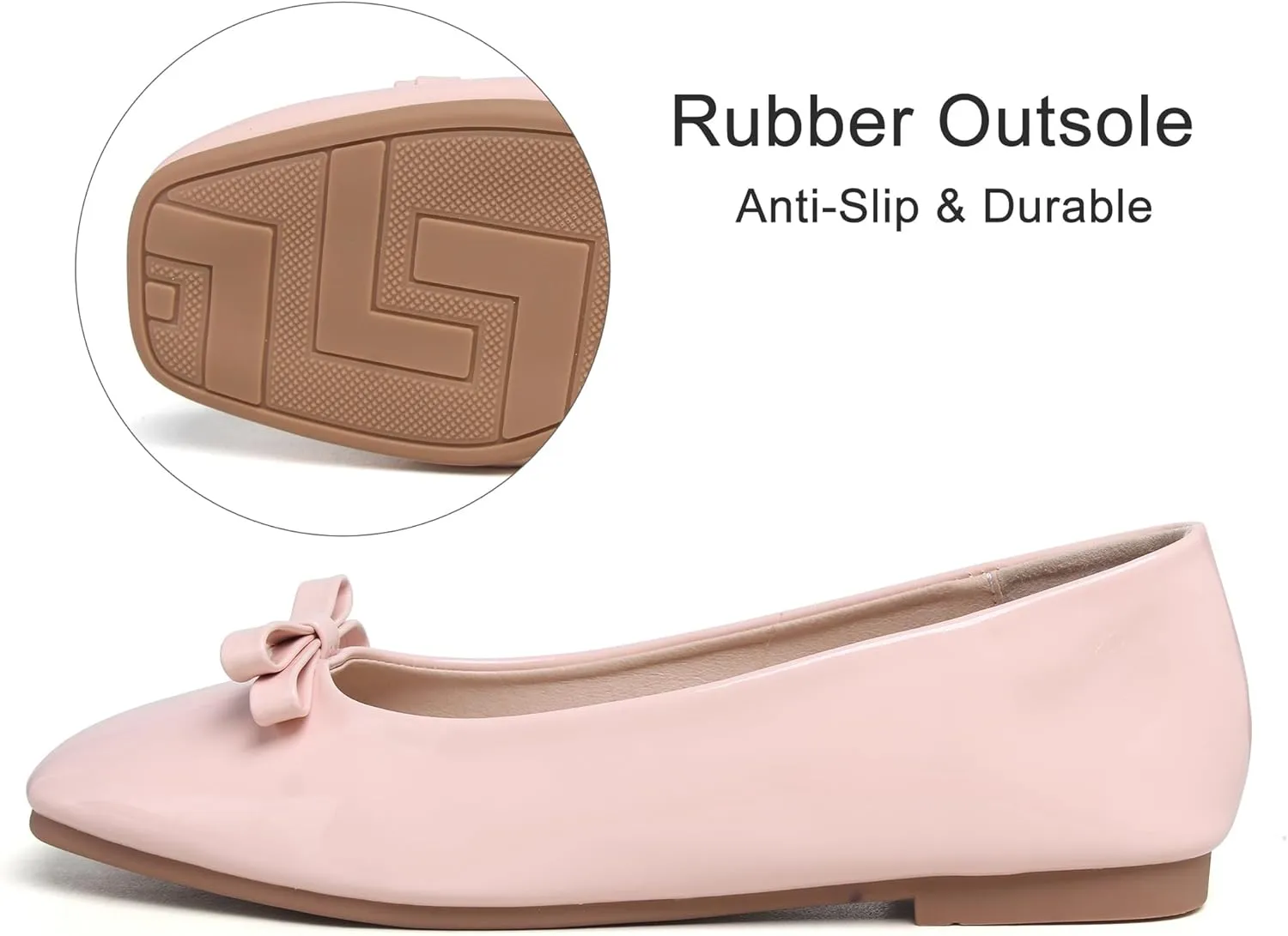 Dear Time Women's Casual Foldable Ballet Flats Square Toe Ballerina Flats Shoes Comfortable