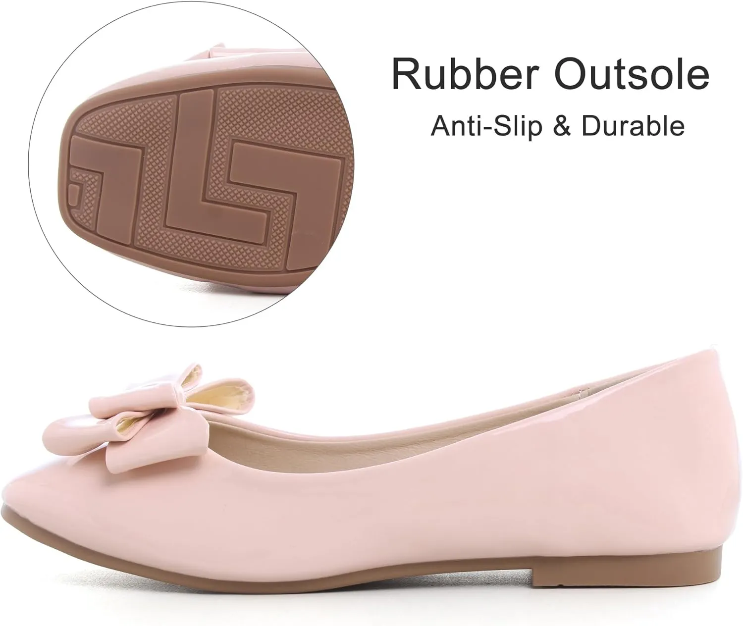 Dear Time Women's Casual Foldable Ballet Flats Square Toe Ballerina Flats Shoes Comfortable