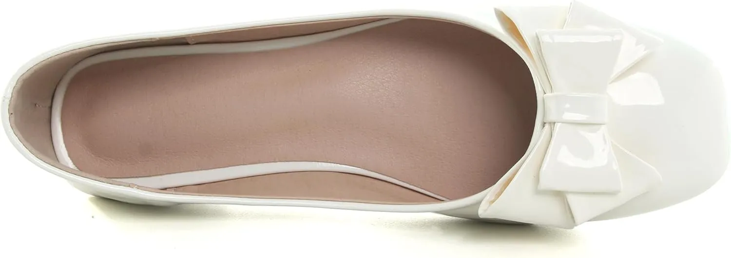 Dear Time Women's Casual Foldable Ballet Flats Square Toe Ballerina Flats Shoes Comfortable
