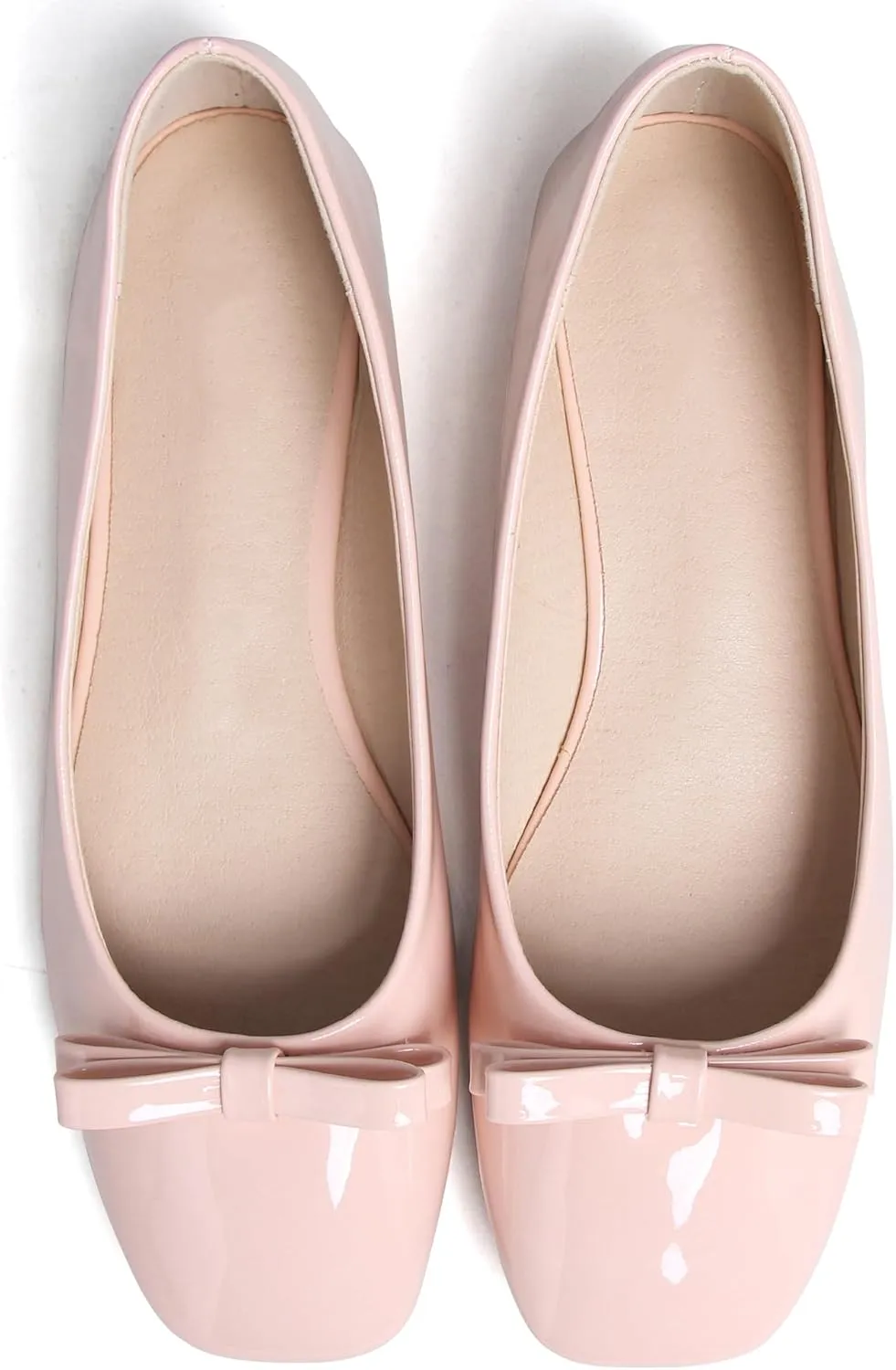 Dear Time Women's Casual Foldable Ballet Flats Square Toe Ballerina Flats Shoes Comfortable