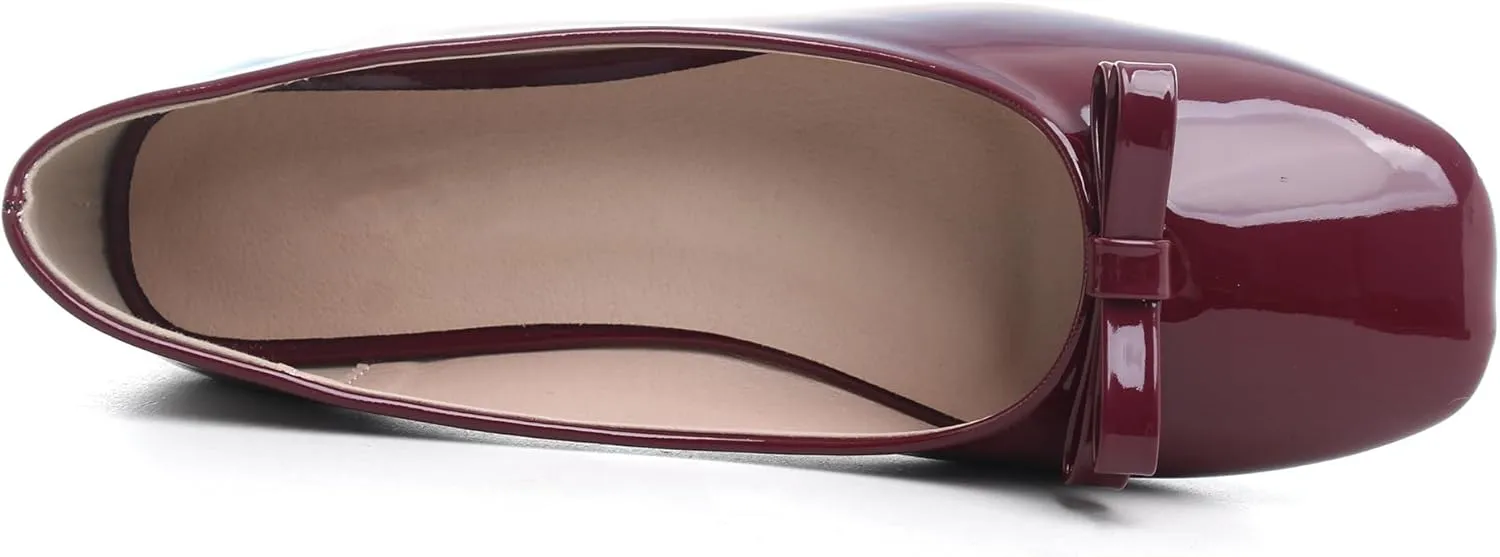 Dear Time Women's Casual Foldable Ballet Flats Square Toe Ballerina Flats Shoes Comfortable