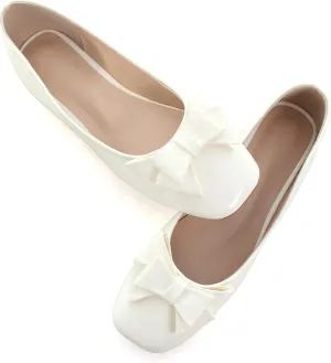 Dear Time Women's Casual Foldable Ballet Flats Square Toe Ballerina Flats Shoes Comfortable
