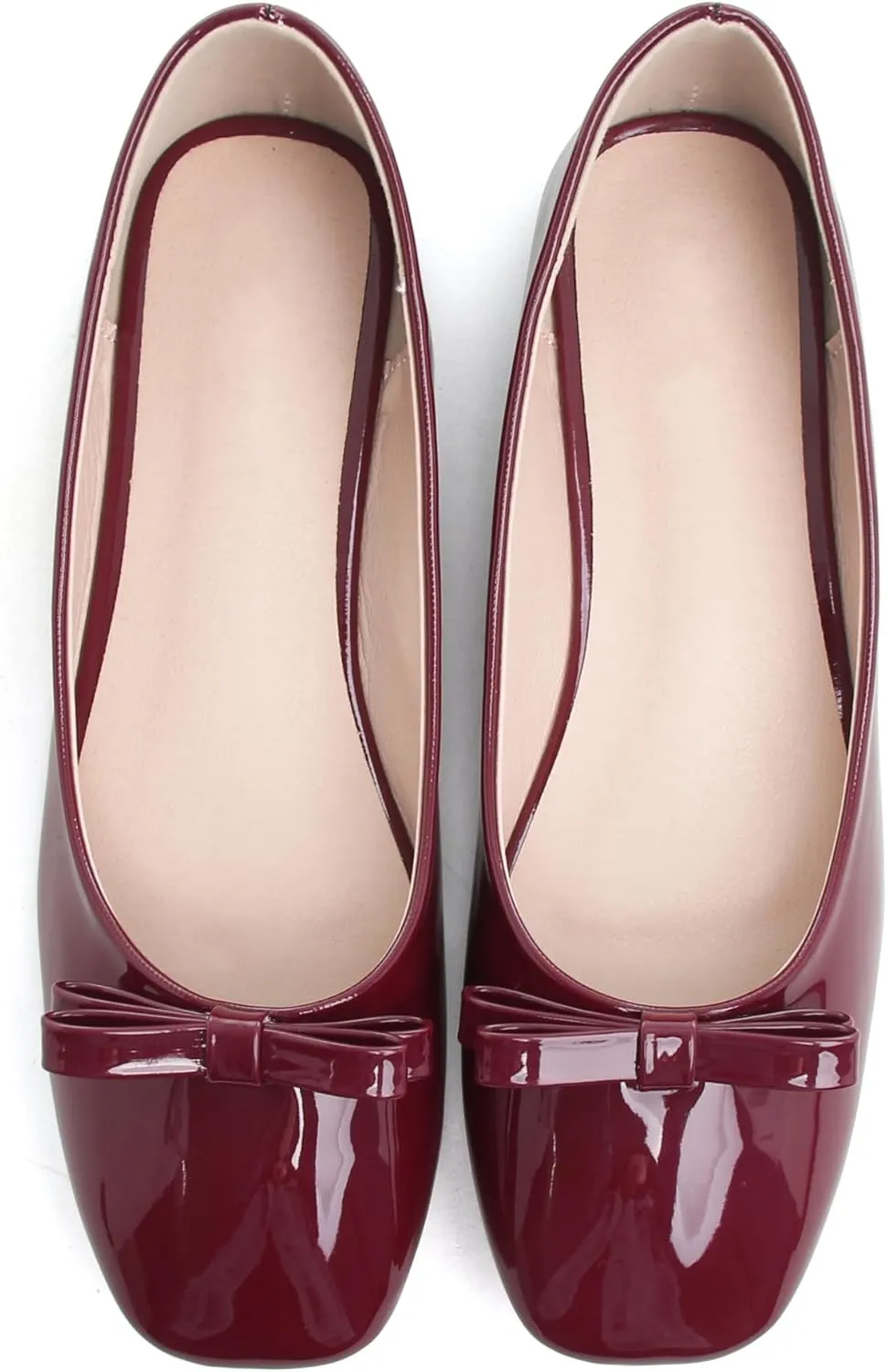 Dear Time Women's Casual Foldable Ballet Flats Square Toe Ballerina Flats Shoes Comfortable