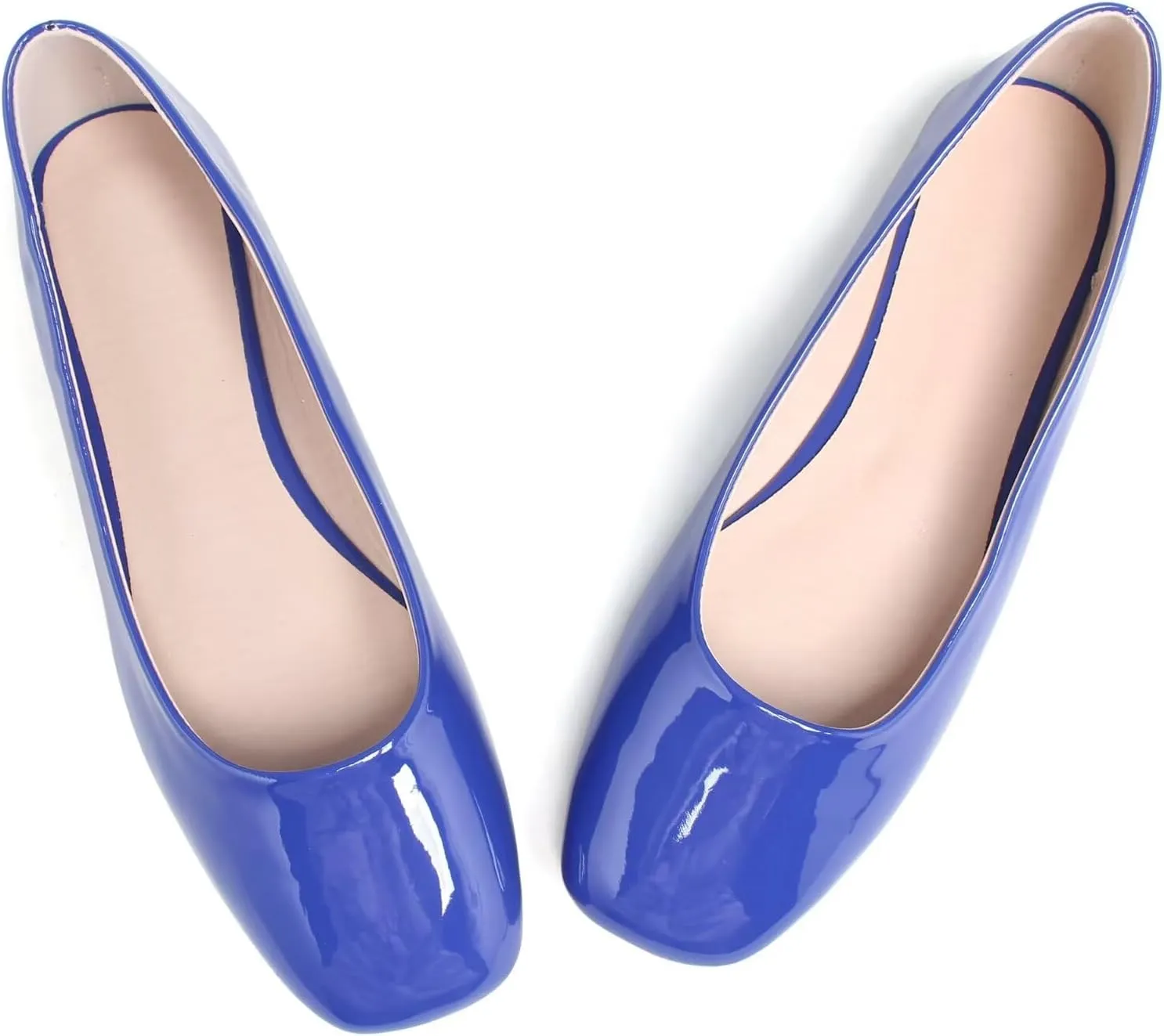 Dear Time Women's Casual Foldable Ballet Flats Square Toe Ballerina Flats Shoes Comfortable