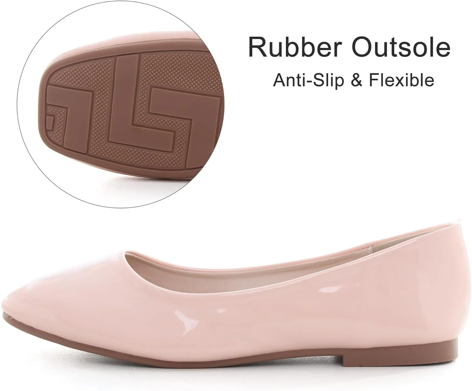 Dear Time Women's Casual Foldable Ballet Flats Square Toe Ballerina Flats Shoes Comfortable