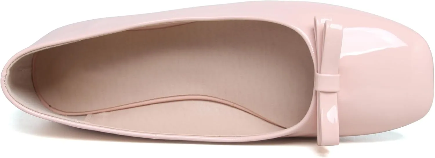 Dear Time Women's Casual Foldable Ballet Flats Square Toe Ballerina Flats Shoes Comfortable