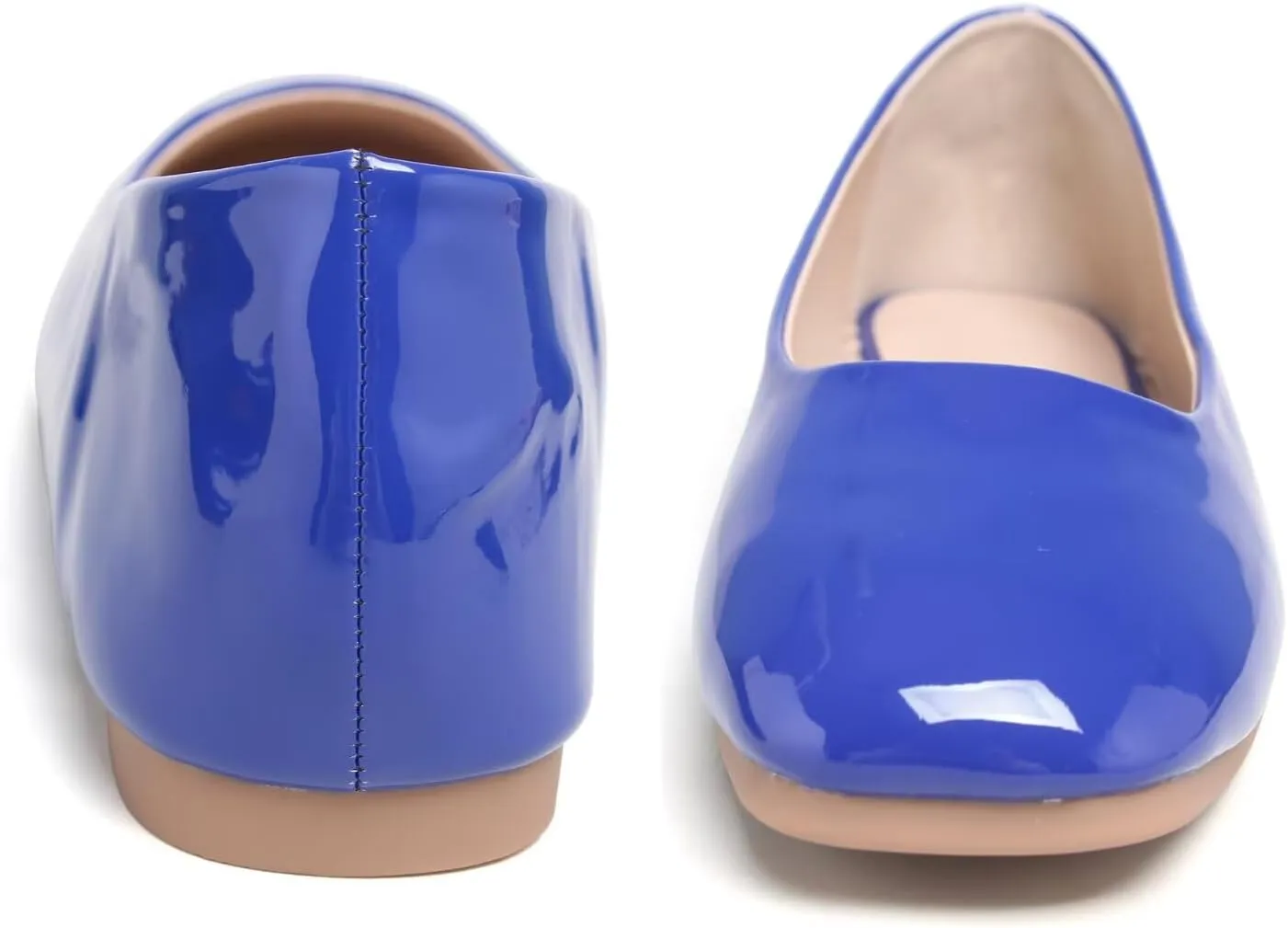 Dear Time Women's Casual Foldable Ballet Flats Square Toe Ballerina Flats Shoes Comfortable