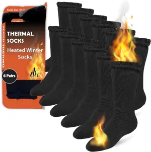 Debra Weitzner Thermal Socks for Men Women Warm Socks 4/6 Pairs Crew Winter Thick Boot Socks